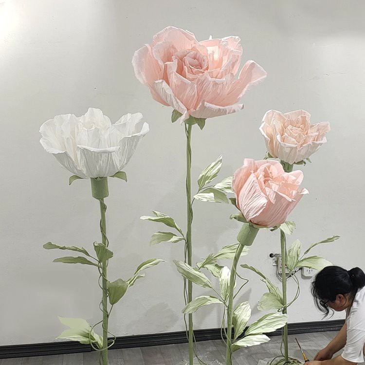 Elektriska ziedoša rožu dekoratīva papīra zieds
